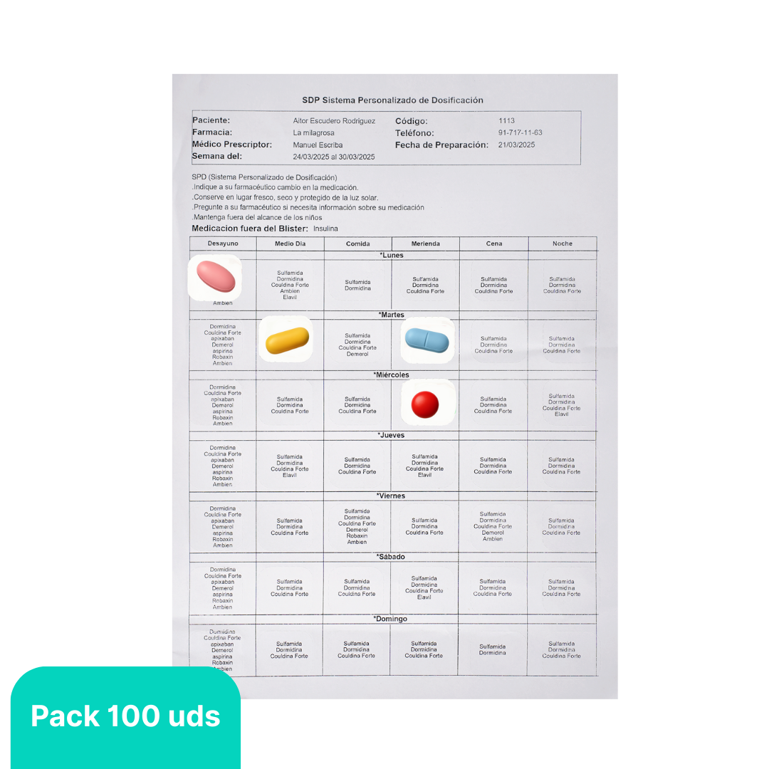 Etiquetas Troqueladas para Blisters SPD – Pack 100 uds